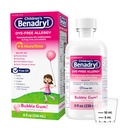 Obat Allergy untuk Anak-anak Benadryl, Dye- Free Allergy Liquid, Obat Allergy for Kids, 12.5 mphenhydramine HCI Antihistamin, Relieves Runny Nose & Sneezing, Paraben-Free, Bubble Gum Flavor, 8 fl.