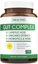 Dukungan Candida (120 Capsules) - Caprylic Acid, Oregano Oil & Progories Mempertahankan Levels Normal Yeast dan Candida - Vegetarian, Supplemen Intestial Non-GMO - Gut Cleanse (Tanpa Pil)