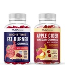 MAV NUTRITITION Night Time Fat Burner Gummies and Apple Cider Vinegar Gummies 1.24; Nighttime, Metabolism Boost & Weight Management Gummy Bundle 124; 30 Servis Masing-masing
