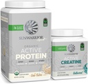 Sunwarrior Vegan Powder USDA Organik 124; 20 Servis Cake Flavored & Creatine Monohydrate Powder = 124; 60 Servings Unflamited