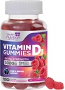 Vitamin D3 Gummies 5000 IU (125 mcg) - Pendukung Tulang Triple dan Immune, Vitamin D Gummy Support, Nature Berry D Vitamin Suplemen, Raspberry Flavored, Non-GMO - 120 Gummies