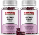 L Glutamine 100mg Gummies - Pendukung Muscle Relief & Imune, Tambahan Acid Amino dengan Magnesium Glycinate, Vegan & Non- GMO, Gluten Free (120 Count)