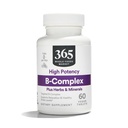 Nilai 365 Sehari-hari, Kompleks B Potensi Hi w / Herbal Dukungan, 60 ct