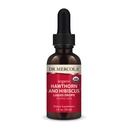 Dr. Mercola Organic Hawthorn dan Hibiscus Liquid Drops Dietary Suplemen, 30 Pelayan (30 Droppers), Non GMO, Gluten Free, Soy Free, USDA Organik