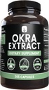 Ekstrak Okra Okra PURE ORIGINAL (365 Capsules) Tidak ada Magnesium atau isian beras, Selalu Murni, Lab Verified
