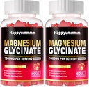 Magnesium Glycinate Gummies 1000mg - Sugar Free Magnesium Potasium Suplemen dengan Vitamin D, B6, CoQ10 untuk Calm Mood & Sleep Dukungan - 120 Strawberry Gummies