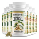 GreeNatr Ginko Biloba & Panax Ginseng Suplement - Red Ginseng Brain Suplemen untuk Memori dan Fokus - Ginkgo Biloba Suplemen untuk Good Vision, Simiune System dan Imported Blood Flow - 12 Botol