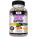 Kaya Ammune Support Elderberry dengan Zinc dan Vitamin C untuk Dewasa, Propotik & Turmeric 100m Sistem Booster Sambucus Elderberry Capsules - 180 Count