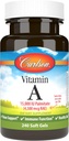 Carlson - Vitamin A, 15000 IU Palmigate (4500 mcg RAE), Vision Health, Healthy Skin, 240 Softgeels
