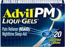Advil PM Liqui- Gels Pain Reliever and Nighttime Sleep Aid, Suin Medicine with Ibuprofen for Pain Relief and Diphenhydramine HCL for a Sleep Aid - 20 Liquid Filed Capsules - Back to College