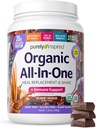 Murni Inspired All -inOne Powder Vegan Protein untuk Pria & Perempuan, Chocolate Decadent (14 Pelayan) - Tanaman berbasis Powder Organik Protein untuk Shakes & Smoothies - Gluten- Free Nuttracional Meal Replacement