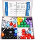 Swpeet 240 Pcs Organic Chemistry Model Molekuler Student and Teacher Kit, Chemistry Molecular Model Student and Teacher Set - 86 Atom & 153 Bonds & 1 Short Link Remover Tool