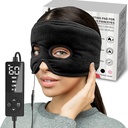 Moist Heat Sinus Pressure Relief Mask dengan 3 Pengaturan Panas, Extra Large Face Haeating Pad for Eyes, Sinusitis, Hormone Migraine, Tension Headache Relief Black