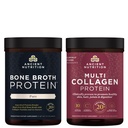 Nutrition Bone Broth Protein Kuno Powder, Pure, 20 Servis + Multi Collagen Protein Powder, Unflashed, 45