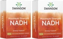 Swanson Maksimal Kekuatan NADH - Fast- Acting Peppermint Lozenges untuk Proculer Otak Kesehatan dan Energi Dukungan - Vitamin B3 Koenzim untuk membantu memerangi Fatigue - (30 Tablet, 20mg Masing-masing) 2 Pack