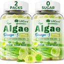 Omega 3 Gummies 2200 mg dari Algae Oil (DHA 640mg & EPA 290mg) for Women & Men, Vegan Omega 3 Oil Alternatif, w / CoQ10, Astaxanthin, Vitamin A, E, D3 for Brain, Eye, Antioksidant, Sugar Free 2Picks