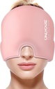 ONLYCARE Migraine Relief Cap, Upgraded Odorless Migraine Ice Head Wrap, Headache Relief Hat for Migraine, Slight- Pink