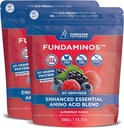 FundAminos Aminos Organik Powder Blend 124; Plant-Plant Aminos Terbasis untuk Vitalitas sehari-hari, Penuaan Sehat & Balanced Nutrition 124; Gluten Free, Non-GMO, Clean Label - 2 Bags (60 Servings)