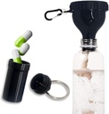 Protein Powder Container untuk Go Funnel dengan Aluminium Alloy Mini Pocket Pill Box dan Carabiner Clip Supplement Funnel dengan Cap for Water Bottle Pre Workout Gym Mini Travel.