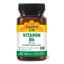 Country Life Vitamin B-6, Supports Energy and The Nervous System, 100mg, 100 Vegan Kapsul, Gluten Bebas, Sertifikasi Vegan, Tersertifikat Halal, Non-GMO Verified...