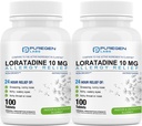 Relief Laboratorium Puregen, Loratadine 10mg, 100 tablet - 24 Hour Non-Drowsy Antihistamin Medicine for Runny Nose, Sneezing, Itchy, Watery Eyes (2)