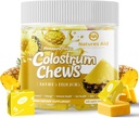 Colostrum Chews Supplement with progrants for Gut Health, Bloating, Immune Dupport, Skin, Hair Growth and Beauty - Pineapple Flavor (60 Servings)