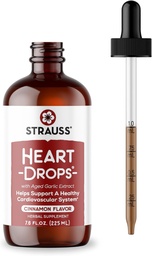 Strauss Heart Drops - Natural Mistletoe & Aged Garlic Extract Heart Health Supplement - Helping Keep Healthy Cardiovascular System - Vegan & Nun-GMO - Cinnamon Flavored - 225 ml Bottle