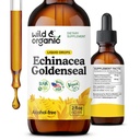 Wild & Organic Echinacea Goldenseal Drops - Imune Suplement Suplemen w / Goldenseal Echinacea Root Extract - Vegan, Sugar & Alcohol- Free Tincture - 2 fl oz