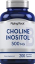 Piping Rock Choline Inositol Suplemen 124; 500mg 124; 200 Capsules 12.4; Choline Blarratst & Myo- Inositol 124; Non-GMO, Gluten Free