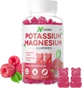 Potasium Magnesium Gummies, New Formula Calm Magnesium Glycinate Gummies, Suplemen Gummy Chewable untuk Kram Leg & Muscle, Raspberry Flavor 90 Count