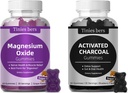 Diaktifkan Charnics Gummies 400mg, Magnesium Oxide Gummies 500mg Sugar Free for Dewats & Kid, Quicker to Cleanse, Detox, Gas Relief, Gut & Oral Health, Best Mg Form for 'Digestion'