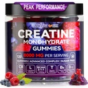 Creatine Monohydrate Gummies 6500mg per Serving for Men & Women - 120 Gummies X5 Strose Free Creatine for Muscle Builder, Pre- Workout Supplemen (Blueberry)