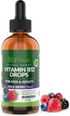 Bio Vitamin B12 Liquid Drops for Dewasa & Anak - 100% Natural Sublingual Methylcobalamin - Highest Absorpsi - Energi & Brain Booster Membantu Fatigue & Weakness - Wild Berry - 2 fl oz