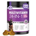 24- 1 DogVitamin dan Suplemen 200 Ct Dogs Multivitamin Chewable Contain Chondroitin Omegaga- 3 Glucosamine untuk Dogs Skin Heart Joint Gut Liver Brain Immune - Chicken