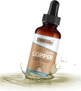Ionic Copper Drops (30 PPM) - Suplemen Cairan Murni untuk Rambut, Skin, Nails & Bone Health - Bioavailable Copper untuk Energi, Wellness & Gabungan Dukungan - 4oz (Botol Kaca Kaca)
