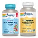 SOLARAY D-Mannose 1000mg dengan Ekstrak CranActin Cranberry (150ct) dan Vitamin C 100mg dengan Bioflavonoid (250ct) - Tract Urinary, Bladder Health and Imune Dukungan Bundle - Vegan, Jaminan 60 Hari