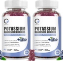 2 Pack Potasium Magnesium Gummies dengan Potasium Crate 200 mg, Magnesium Glycinate 320 mg Plus Calcium, Zinc, Vitamin - Potasium Supplemen Leg Cramps, Heart, Muscles Health Support