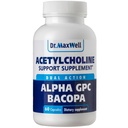 Acetylcholine, Alpha GPC Chooline 600mg + Bacopa, Lebih baik dari masing-masing sendirian. Tambahan Acetylcholine (Supports Memory & Learning) Suplemen, 60 Kapsul