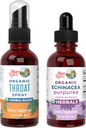 MaryRuth Organics Throat Spray (Tak berselera) & Echinacea Purpurea Drops 12.4; USDA Organik Project, Clean Label Verified £124; Vitamin for Throat Relief, Kekebasan & Overall Health 124; Vegan, Non-GMO