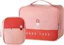 Paerma Kosong Aid Bags Travel Suply Medical Insulated Medicine Convenient Safety Kit for Family Outdoors Memanjang Kantor Mobil Workplace, Pink