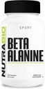 NutraBio Beta- Alanine Suplement, 800mg - Gluten- Free Predout Support to Buffer Lactic Acid, Muscle Fatigue, and Soreness, 120 Capsules