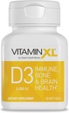 OmegaXL VitaminXL D3 High Potency Daily Vitamin D 5000 IU 125mcg Ammune Suplemen - Promotes Fungsi Otot Sehat & Strong Bones - Non-GMO, Gluten- Free - 30 Softgels