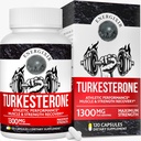 7800mg Testosteron Suplemen untuk Pria, Max Kemurnian 95% Turkesteron, Testosterone Booster untuk Lebih Banyak Energi, Kekuatan, Stamina, Performance, Performance, Pertumbuhan Otot & Pemulihan - 60 Hari Tambahan (120ct)