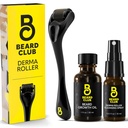 Klub Beard Derma Roller, Growth Oil & Cleansing Spray for Face, Body and Scalp - Micronedling for Men and Women With 540 Titanium Microneedles