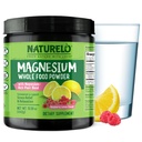 NATURELO Magnesium Powder - Whole Food Calm Magnesium Powder with Quinoa, Cameliflower, & Flaxseed for Stress Relief, Raspberry Lemon 85 Servis, 15oz
