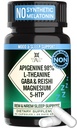 Tambahan Bantuan Tidur Alam untuk Orang Dewasa Tanpa Melonatin- Non- Habit Membentuk Herbal - GABA, L- Theanine, Reishi Mushroom, Apigenin, Magnesium Glycinate, 5- HTP - 90 Vegan Capsules