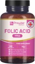 Tablet Acid Folic Acid 400 mcg - 400 Vegan Vitamin B9 Tablets 124; 13 Bulan Supply 124; Vitamin B9 Kepedulian; Fungsi Normal dari Imune System & Maternal Tissue Growth During selama 124; UK Dibuat - Prowise