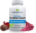 Extract Root Powder Murni Akar Organik - Sirkuit Darah, Pemotongan Armasi dan Veins Produksi Produksi Nitric Oxide. 1300mg, 60 Veggie Capsules