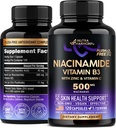Niacinamide 500 mg - Vitamin B3 Flush-free Formulir Niacinamide Suplement - Sehat Aman Skin & Antioksidant Dukungan - dengan Zinc & Vitamin C - Lab Test, Vegan & NON- GMO - Dibuat di AS - 120 Capsules