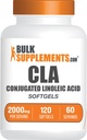BulkSuplements.com CLA Softgels - Membahayakan Linoleic Acid, CLA Suplemen - Gluten Bebas, 2 Softgels per Serving (2000mg), 120 Cacah (Pack of 1)